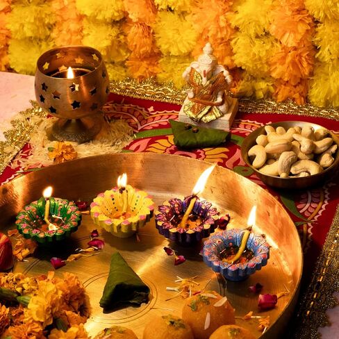 Super Saver Pack 12 Pcs Diwali Diya for Decoration for Home, Clay Diya for Diwali with Wicks, Diwali Gifts for Friends, Diwali Decor, Tea Lights Holder for Diwali Decorations, Diyas for Pooja in Saudi Arabia