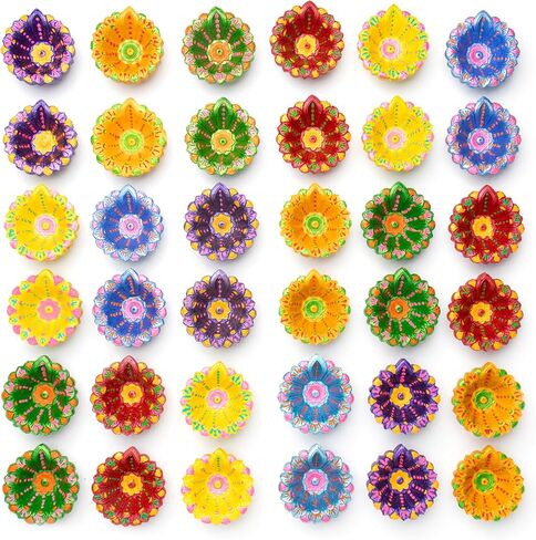 Super Saver Pack 12 Pcs Diwali Diya for Decoration for Home, Clay Diya for Diwali with Wicks, Diwali Gifts for Friends, Diwali Decor, Tea Lights Holder for Diwali Decorations, Diyas for Pooja in Saudi Arabia
