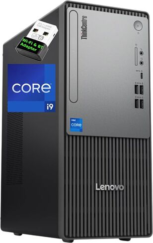 كمبيوتر برج لينوفو ثينك سنتر نيو 50T - انتل كور i9-12900K، ذاكرة وصول عشوائي 64 جيجا، 2 تيرابايت NVMe SSD، HDMI، VGA، USB Type-C، قارئ بطاقات، محول Wi-FI/BT، كمبيوتر مكتبي الجيل 5، ويندوز 11 برو in Saudi Arabia