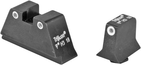Trijicon GL201-C-600658 Bright & Tough Night Sight Suppressor Set, Glock 17-39 Models, White Front/Black Rear with Green Lamps in Kuwait