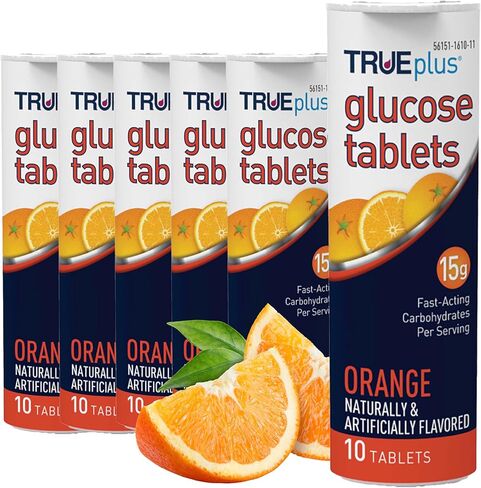 TRUEplus Glucose Tablets, Raspberry Flavor - 6X 10ct Tubes in Kuwait