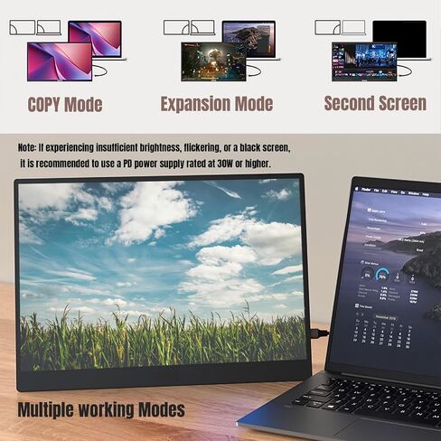 شاشة محمولة 14 بوصة رفيعة للغاية 3000 * 2000P LTPS/ 3K HDR، موسع شاشة الكمبيوتر المحمول، منفذ HDMI/Type C شاشة ثانية لأجهزة الكمبيوتر المحمول/الكمبيوتر الشخصي/Mac/الهاتف/Xbox/PS4/Switch in Saudi Arabia