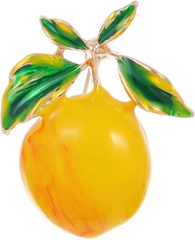 WCRAZYE Rhinestone Lemon Brooches Pin for Women Girls Dainty Cute Tiny Yellow Crystal Lemon Fruit Safety Lapel Brooch Pins Fashion Jewelry Gift, Perfect for Dresses Hat Bag in Saudi Arabia