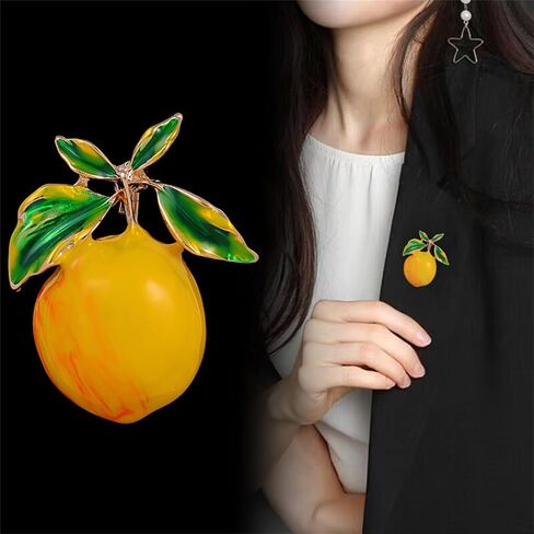 WCRAZYE Rhinestone Lemon Brooches Pin for Women Girls Dainty Cute Tiny Yellow Crystal Lemon Fruit Safety Lapel Brooch Pins Fashion Jewelry Gift, Perfect for Dresses Hat Bag in Saudi Arabia