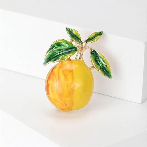 WCRAZYE Rhinestone Lemon Brooches Pin for Women Girls Dainty Cute Tiny Yellow Crystal Lemon Fruit Safety Lapel Brooch Pins Fashion Jewelry Gift, Perfect for Dresses Hat Bag in Saudi Arabia