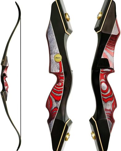 PMZ Recurve Bow and Arrow Set, Newset Professional Aldults Archery Hunting Bow Kit, 60'' Wooden Takedown Bow, for Youth Beginners to Advanced Outdoor Practice & Hunting, Right Hand, 20-60 lbs in Saudi Arabia