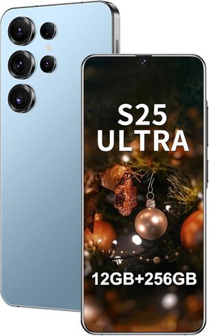 Unlocked Cell Phones S25 Ultra 5G Smartphone Android 14 Unlocked Phones 12GB+512GB Snapdragon 8Gen3 7" HD Screen 48MP+108MP 6800mAh Support Dual SIM Fingerprint Lock GPS Face ID (Gold) in Kuwait