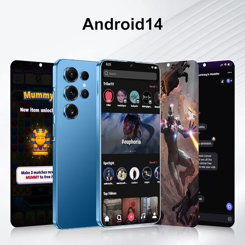 هواتف محمولة غير مقفلة S25 Ultra 5G هاتف ذكي Android 14 هواتف غير مقفلة 12 جيجابايت + 512 جيجابايت Snapdragon 8Gen3 شاشة 7 بوصات عالية الدقة 48 ميجابكسل + 108 ميجابكسل 6800 مللي أمبير في الساعة تدعم شريحتي اتصال قفل بصمة الإصبع GPS معرف الوجه (ذهبي) in Saudi Arabia