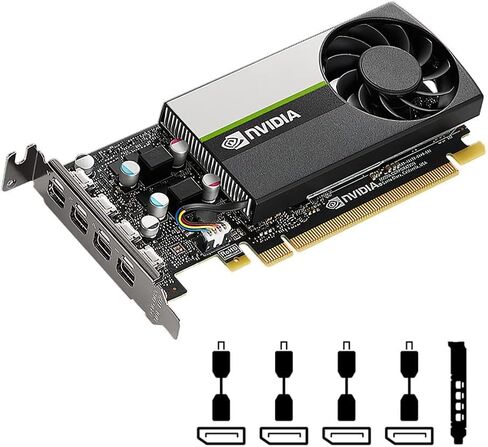 PNY NVIDIA T1000 4GB GDDR6 - بطاقة رسومات احترافية رفيعة المستوى، 4x منافذ عرض صغيرة (متجددة) in Kuwait