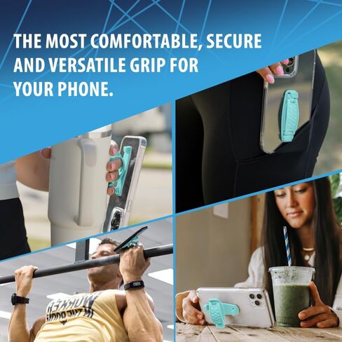 SpiiderGriip 360 Rotating Phone Grip – Flat-Fold Kickstand & Secure Strap – Works with iPhone, Android, Tablets & Cases – Comfortable & Durable (Black) in Kuwait