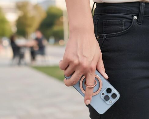 iRing Magnetic Phone Ring Holder for MagSafe, 360° Rotation Finger Grip Stand Compatible with iPhone 17/16/15/14/13/12 – Strong Magnetic Grip, iRing M2 Black in Saudi Arabia