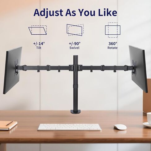 Single Monitor Desk Mount, Heavy Duty Adjustable Monitor Stand for 13"-32" Screen, Monitor Arm Desk Mount Holds Up to 22lbs with C Clamp/Grommet Base in Saudi Arabia