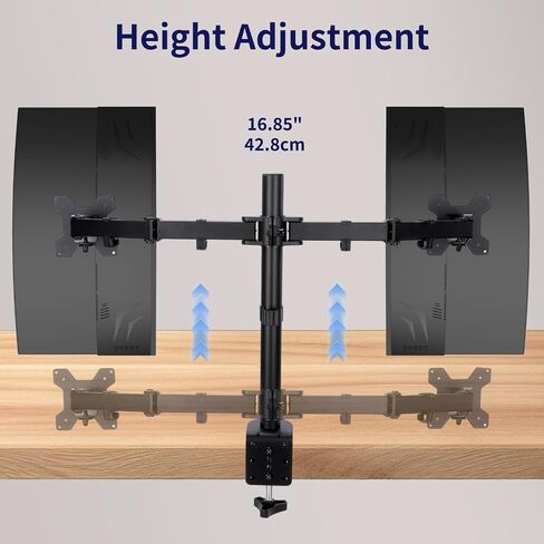 Single Monitor Desk Mount, Heavy Duty Adjustable Monitor Stand for 13"-32" Screen, Monitor Arm Desk Mount Holds Up to 22lbs with C Clamp/Grommet Base in Saudi Arabia
