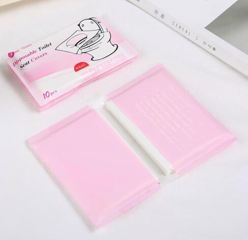 أغطية مقاعد المراحيض للاستعمال مرة واحدة – عبوة من 10 قطع | مقاس XL | أغطية مراحيض السفر المحمولة والمستخدمة مرة واحدة للبالغين والأطفال | ملفوفة بشكل فردي | يناسب المراحيض العامة | صديقة للبيئة in Kuwait