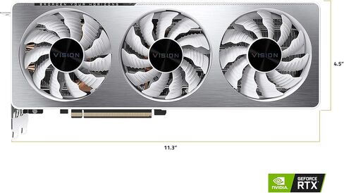 GIGABYTE GeForce RTX 3070 Vision OC 8G Graphics Card, 3X WINDFORCE Fans, 8GB 256-Bit GDDR6, GV-N3070VISION OC-8GD Video Card (Renewed) in Saudi Arabia