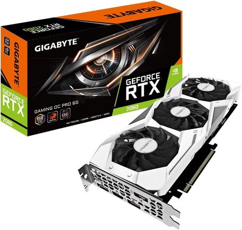 بطاقة رسومات GIGABYTE GeForce RTX 2060 GAMING OC WHITE PRO 6G، 3x مراوح WINDFORCE، 6 جيجابايت 192 بت GDDR6، بطاقة فيديو GV-N2060GAMINGOC PRO WHITE-6GD in Saudi Arabia