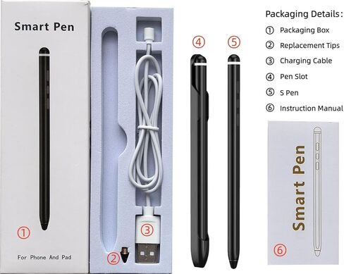 Z Fold 7 S Pen (WithBluetooth) for Samsung Galaxy Z Fold 7/ Fold 6 Fold Edition, Galaxy Tab S11, Tab S10,Tab S9，S25/S24/S23 Mobile Phone/Tablet Capacitive Touch Screen Device (Black) in Kuwait