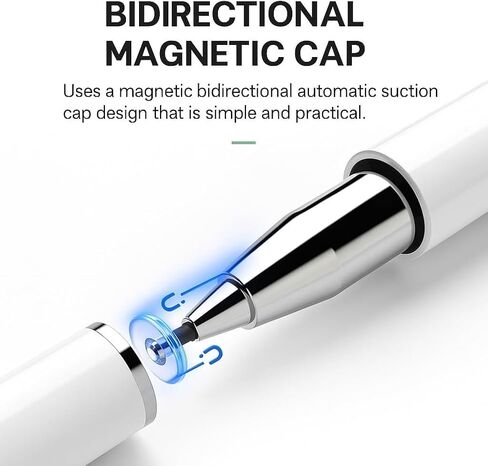 2 in 1 Stylus and Ballpoint Pen for iPad iPhone Android Tablet Smartphone, Universal Touch Screen Capacitive Stylus with Magnetic Cap and Precision Disc Tip, Metal Body Handwriting Drawing Pen in Saudi Arabia
