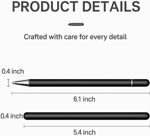 2 in 1 Stylus and Ballpoint Pen for iPad iPhone Android Tablet Smartphone, Universal Touch Screen Capacitive Stylus with Magnetic Cap and Precision Disc Tip, Metal Body Handwriting Drawing Pen in Saudi Arabia