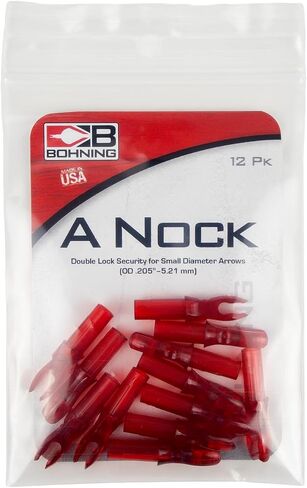 Bohning A Nock، لأعمدة .204 (صغيرة، X-Nocks، 5 مم) 12 حزمة، روبي in Kuwait
