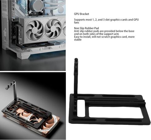 حامل وحدة معالجة الرسومات الجرافيكية، لحامل بطاقة الرسومات RTX3090 3080 3070 3060TI من سبائك الألومنيوم، يدعم مراوح وحدة معالجة الرسومات 1، 2، 3 فتحات، وسادات مطاطية، مع لوحات من سبائك الألومنيوم in Kuwait