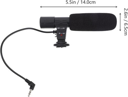 ميكروفون كاميرا DSLR عالي الحساسية من COHEALI مع مكثف عمود خلفي للكاميرات الرقمية للتصوير الفوتوغرافي وتسجيل المقابلات ومدونات الفيديو والتقاط الفيديو in Kuwait