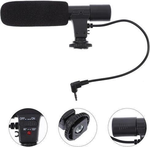ميكروفون كاميرا DSLR عالي الحساسية من COHEALI مع مكثف عمود خلفي للكاميرات الرقمية للتصوير الفوتوغرافي وتسجيل المقابلات ومدونات الفيديو والتقاط الفيديو in Kuwait