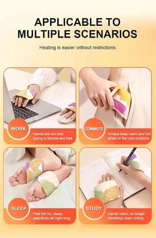 Hand Warmer Pair, 4-Hour Heat, 1 Pair Pack (Two Pieces), Unique Wrap-Around Design for Hands Foots and Joints, Good for Camping, Cold Weather, Natural Odorless Gloves, Gift for Women and Men in Saudi Arabia