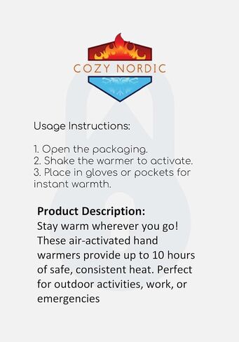 Hand Warmer Pair, 4-Hour Heat, 1 Pair Pack (Two Pieces), Unique Wrap-Around Design for Hands Foots and Joints, Good for Camping, Cold Weather, Natural Odorless Gloves, Gift for Women and Men in Saudi Arabia