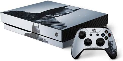 ملصق Skinit المخصص للألعاب متوافق مع وحدة تحكم Xbox One X وحزمة وحدة التحكم - تصميم Warner Bros Batman Arkham المرخص رسميًا in Saudi Arabia