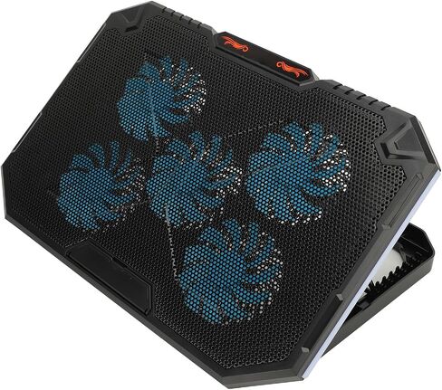 Dpofirs RGB Laptop Cooling Stand, 5 Fans, Heat Dissipation for 13-17 inch Laptops, Ergonomic Design in Saudi Arabia