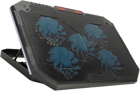 Dpofirs RGB Laptop Cooling Stand, 5 Fans, Heat Dissipation for 13-17 inch Laptops, Ergonomic Design in Saudi Arabia