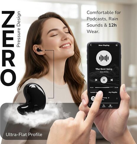 Vision Beam Drift Earbuds Wireless Bluetooth Noise Cancelling Earbuds for Small Ears - Ultra Comfortable Wireless Ear Buds with Mic, Noise Isolation, No Ear Pressure - IP6 Waterproof Ear Buds in Saudi Arabia