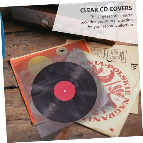 50 قطعة من أكياس التسجيل الواقية للفينيل والأقراص المضغوطة تغطي الأكمام من DECHOUS لطول العمر in Saudi Arabia