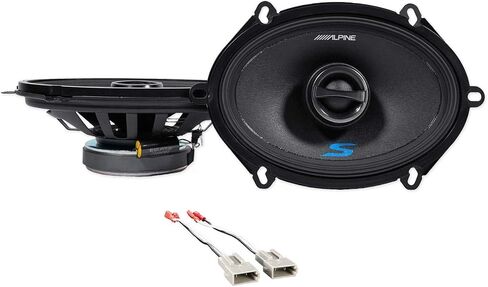 زوج من مكبرات الصوت ALPINE S-S57 بقوة 230 وات 5 × 7 بوصة أو 6 × 8 بوصة مجموعة مكبرات صوت السيارة المحورية ثنائية الاتجاه مع موصل سلك مكبر الصوت METRA 72-5512 المتوافق مع Ford Explorer 1995-1997 (عنصران) in Saudi Arabia