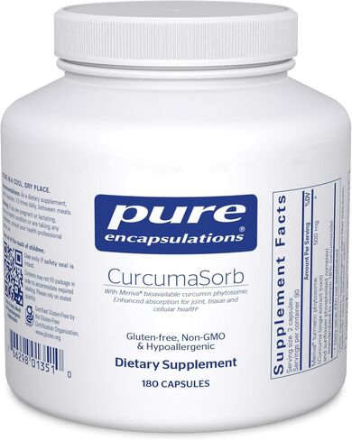 Pure Encapsulations CurcumaSorb | Curcumin Supplement to Support Digestive, Liver, Brain, Muscles, Bones, and Cardiovascular Health* | 180 Capsules in Saudi Arabia