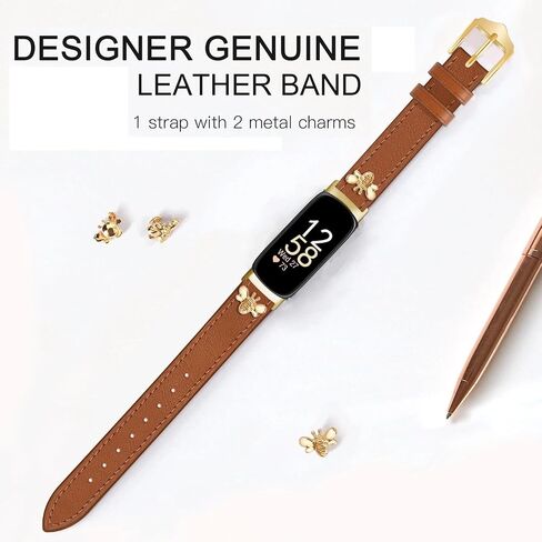 Slim Leather Bands Compatible with fitbit inspire 3 bands, Charms, Feminine Design for fitbit inspire 3 in Saudi Arabia