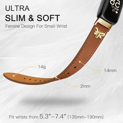 Slim Leather Bands Compatible with fitbit inspire 3 bands, Charms, Feminine Design for fitbit inspire 3 in Saudi Arabia