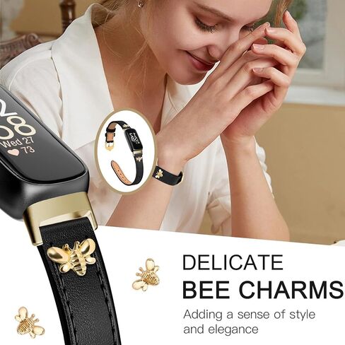 Slim Leather Bands Compatible with fitbit inspire 3 bands, Charms, Feminine Design for fitbit inspire 3 in Saudi Arabia