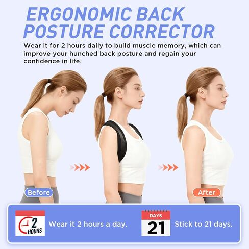 Posture Corrector for Women and Men, Adjustable Back Brace Posture Corrector for Upper & Mid Spine Support, Breathable Back Brace for Improving Neck, Shoulder and Back Posture Pain Relief in Saudi Arabia
