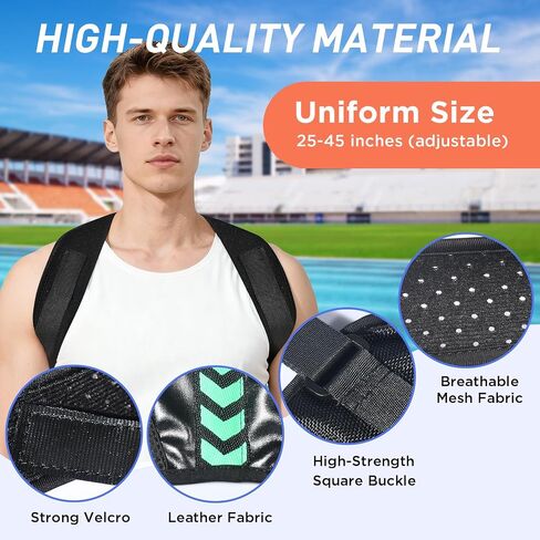 Posture Corrector for Women and Men, Adjustable Back Brace Posture Corrector for Upper & Mid Spine Support, Breathable Back Brace for Improving Neck, Shoulder and Back Posture Pain Relief in Saudi Arabia