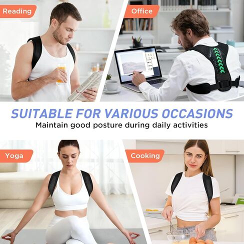 Posture Corrector for Women and Men, Adjustable Back Brace Posture Corrector for Upper & Mid Spine Support, Breathable Back Brace for Improving Neck, Shoulder and Back Posture Pain Relief in Saudi Arabia