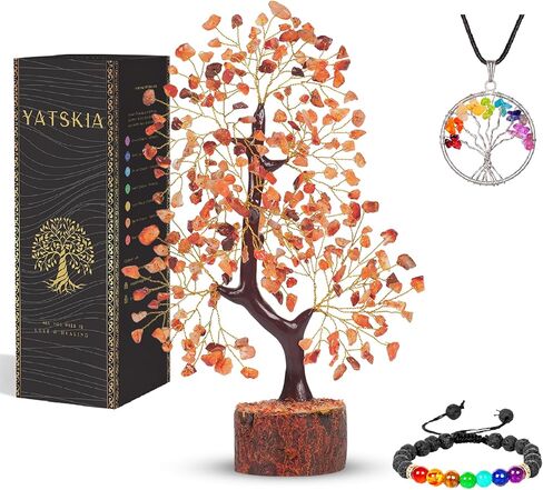 شجرة YATSKIA Chakra - شجرة المال - ديكور كريستال - شجرة الأحجار الكريمة - شجرة الحياة الكريستالية - ديكور روحي - بلورات شقرا - شجرة كريستال للطاقة الإيجابية - هدايا التأمل in Saudi Arabia