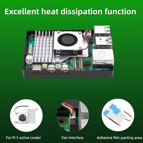 Raspberry Pi 5 16GB Starter Kit لوحة Raspberry Pi 5 16GB / بطاقة ذاكرة 64GB / GaN 27W 5.1V5A USB-C مزود الطاقة / حافظة واقية ABS / مبرد نشط / كابل MicroHDOUT / برنامج التشغيل / قارئ البطاقات / دليل in Saudi Arabia