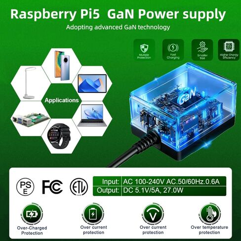 Raspberry Pi 5 16GB Starter Kit لوحة Raspberry Pi 5 16GB / بطاقة ذاكرة 64GB / GaN 27W 5.1V5A USB-C مزود الطاقة / حافظة واقية ABS / مبرد نشط / كابل MicroHDOUT / برنامج التشغيل / قارئ البطاقات / دليل in Saudi Arabia