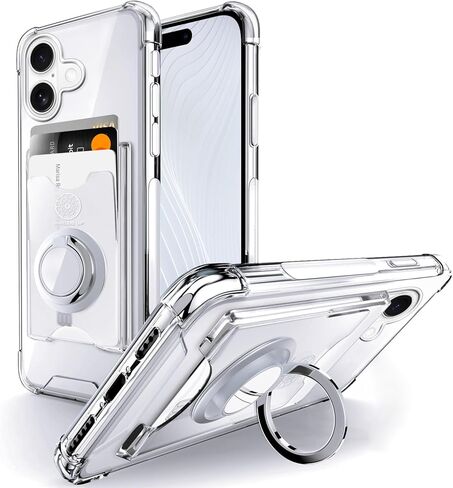 حافظة Shields Up مصممة لهاتف iPhone 17 Pro Max، حافظة محفظة بسيطة مع حامل بطاقة (3 بطاقات) وحامل حلقي/مسند، [حماية من السقوط] غطاء حماية نحيف لهاتف iPhone 17 Pro Max (6.9 بوصة) شفاف in Kuwait