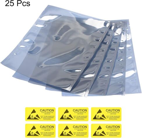 Anti Static Bags Shielding Bag 25pcs 6.3x9inch(16x23cm) Open Top with Labels for Hard Drive HDD SSD in Saudi Arabia