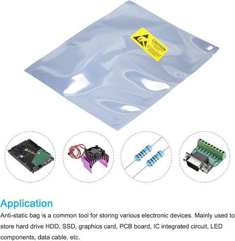 Anti Static Bags Shielding Bag 25pcs 6.3x9inch(16x23cm) Open Top with Labels for Hard Drive HDD SSD in Saudi Arabia