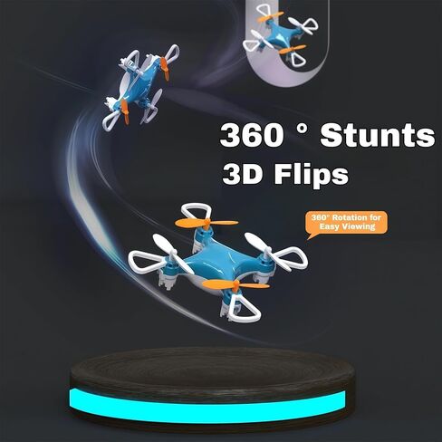 All-Ages Mini Drone with Easy Stunt Flights & 360° Tricks, Mini Drone Beginner-Friendly Stunt Flyer, Remote-Controlled Quadcopter with Altitude Hold, With LED Light & Propeller Protection (Blue) in Saudi Arabia