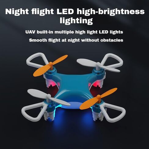 All-Ages Mini Drone with Easy Stunt Flights & 360° Tricks, Mini Drone Beginner-Friendly Stunt Flyer, Remote-Controlled Quadcopter with Altitude Hold, With LED Light & Propeller Protection (Blue) in Saudi Arabia